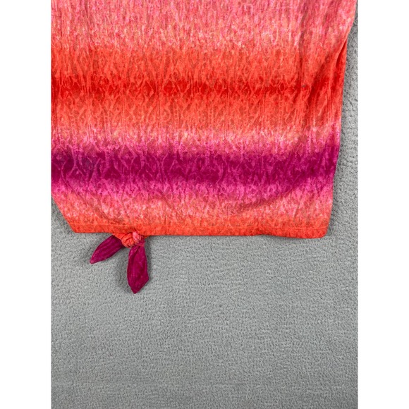 Lauren Ralph Lauren Womens Pink & Orange Top With Tie At Bottom Size M - Picture 7 of 8